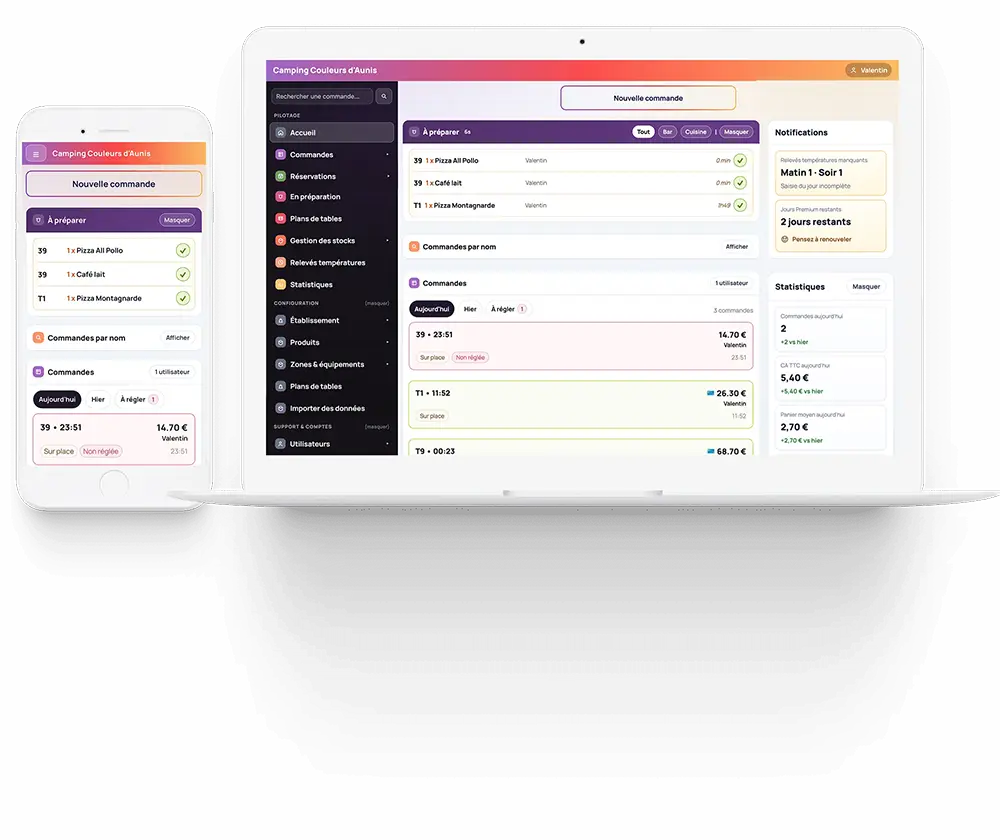 Présentation de l'application sur mobile et ordinateur
