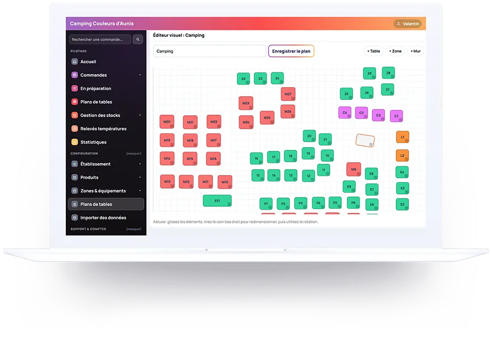 Gestion des plans de tables