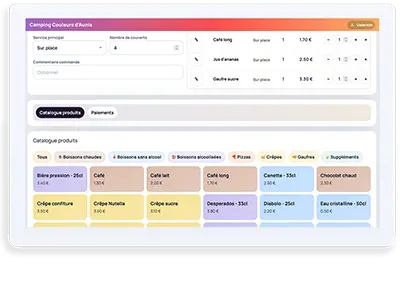 Tableau bord du logiciel de caisse AxiResto